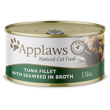Applaws Adult Cat Food (Tuna Fillet & Seaweed) in Broth Tins