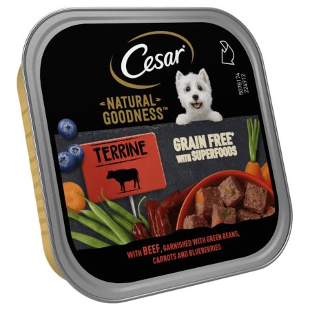 Cesar Natural Goodness Adult Wet Dog Food Trays Beef Terrine
